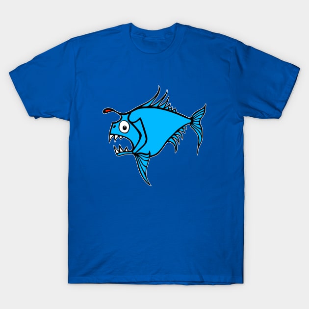 Mad Fish blue T-Shirt by loressa